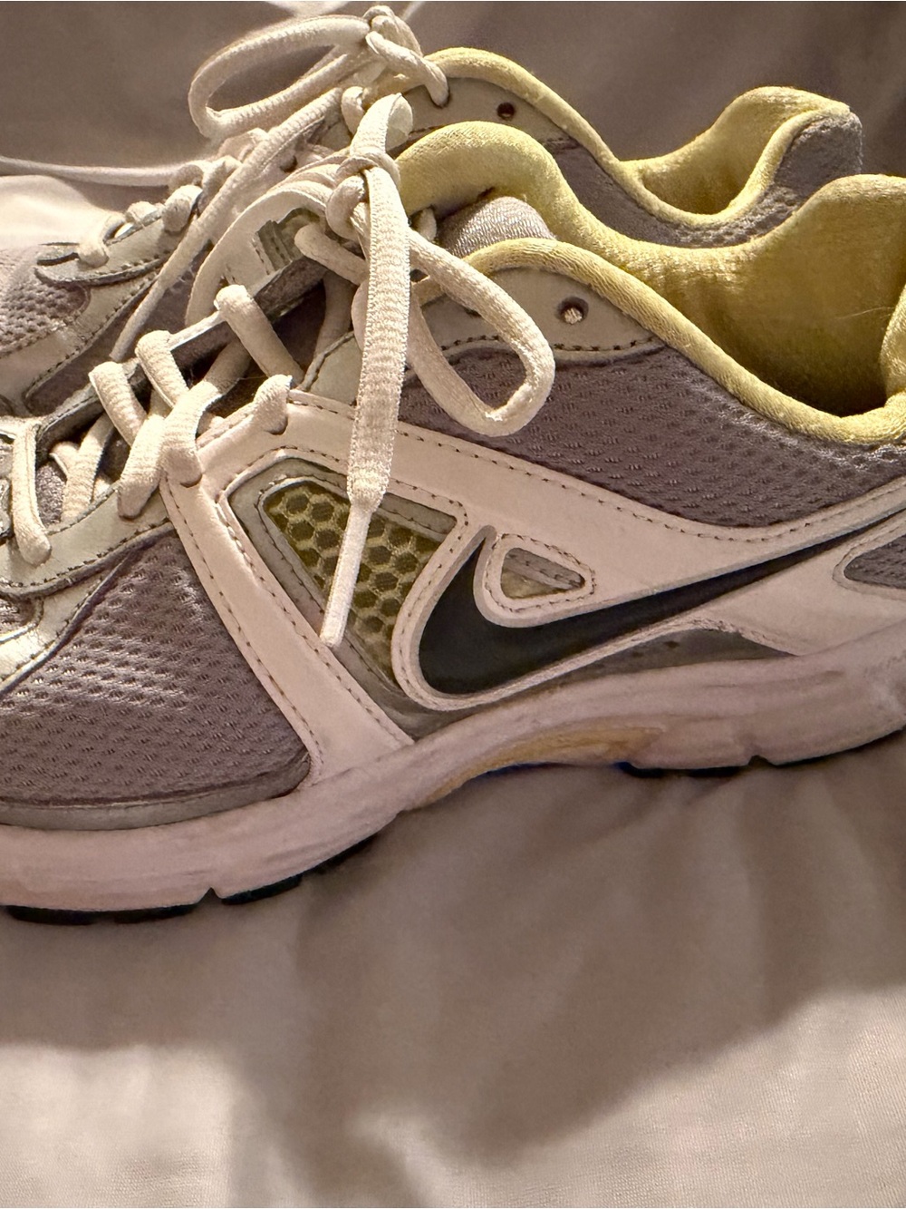 Nike Women's Dart 9 Gray and Yellow Athletic Sneakers size 8